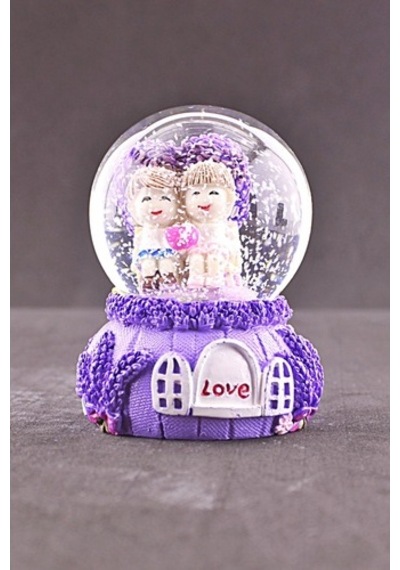 Sevgiliye Aşkımsın Temalı Mini Boy Lila Kar Küresi 6,5 Cm Boy (548382461)