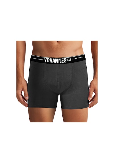 Yohannes Club, Erkek Özel Keseli Pamuklu Boxer, Renk Seçenekli, Tekli Paket Antrasit