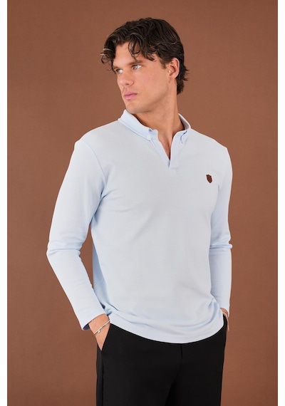 Erkek Comfort Fit Polo T-shirt Açık Mavi