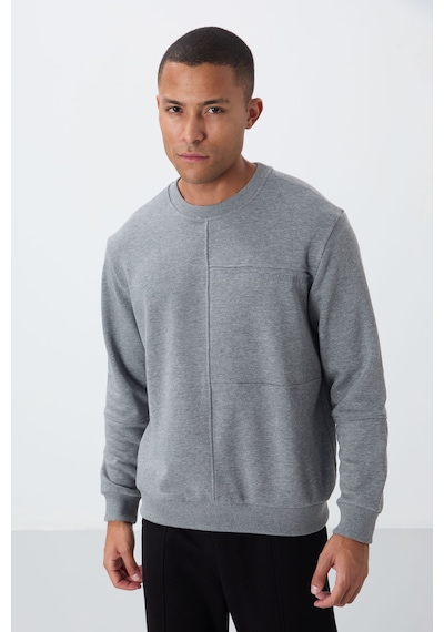 Tommy Life Gri Melanj Kompakt Pamuklu Kalın Pürüzsüz Dokulu O Yaka Standart Fit Erkek Sweatshirt -88405 GRİ MELANJ Tommy Life Gri Melanj Kompakt Pamuklu Kalın Pürüzsüz Dokulu O Yaka Standart Fit Erkek Sweatshirt -88405 GRİ MELANJ
