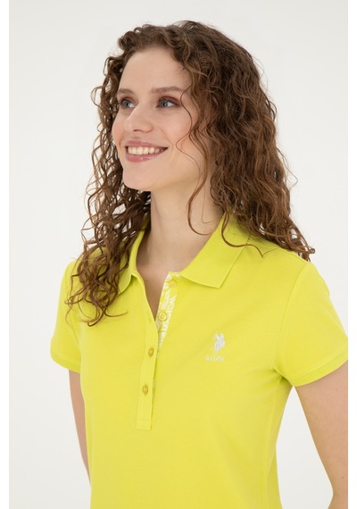 U.S. Polo Assn. Kadın Fıstık Yeşili Basic Polo Yaka Tişört 50289361-VR087