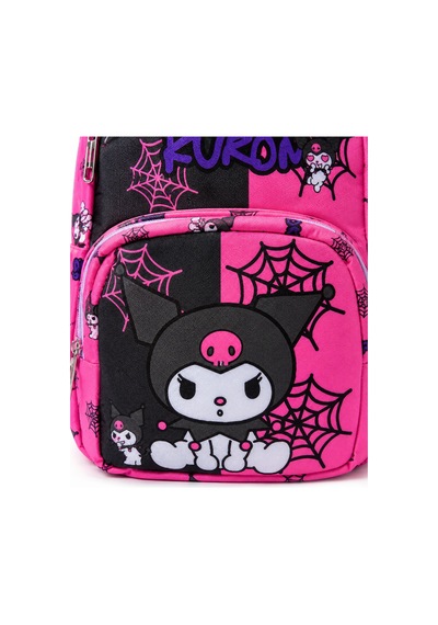 Lilymoon Kuromi Okul Sırt Çantası Örümcek Ağı Baskılı Pembe