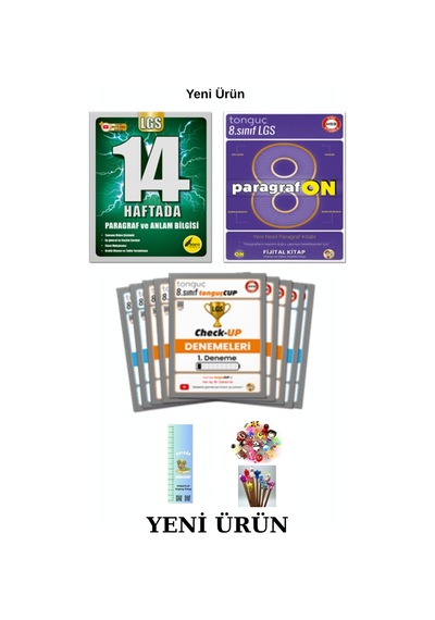 Tonguç 8. Sınıf Paragrafon+rüştü Hoca 14 Haftada Prgrf Ve Anlam Bil.+checkup Denemeler 3 Takım Set