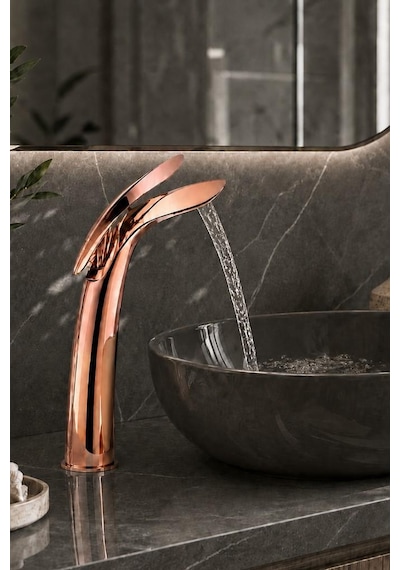 Luca Uzun Lavabo Bataryası Parlak Rose