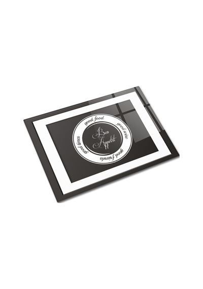 Decorita Cam Kesme Tahtası | Good Food - Siyah Fon | 30x40cm