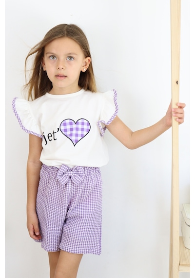 Miababy Jet Love Baskılı İkili Takım Mor