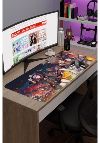 Xinyan Genshin Impact Anime Oyuncu V5 - 90x40 Xxl Gaming Mouse Pad Fare Altlığı
