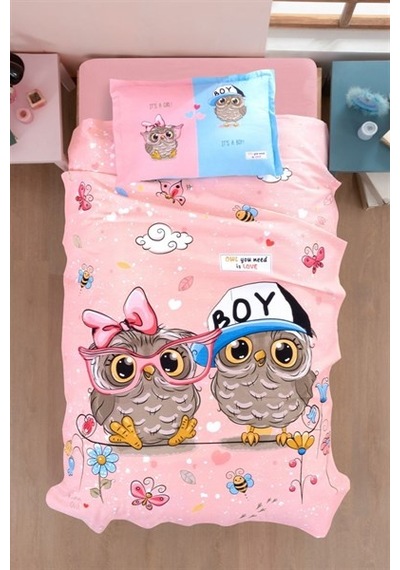 Clasy Tek Kişilik Pike Takımı Puhu Pembe