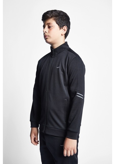 LESCON Siyah Çocuk Fermuarlı Sweatshirt 23S-3237-23B