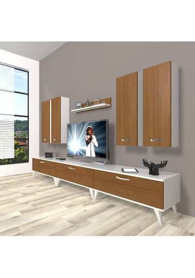 Decoraktiv Eko 8d Slm Retro Tv Ünitesi Tv Sehpası Beyaz - Ceviz