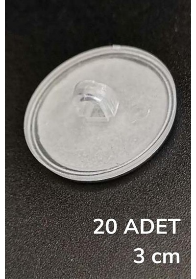 20 Adet Şeffaf Yuvarlak 3 Cm Çaplı Güçlü Disk Yapışkanlar Çok Renkli