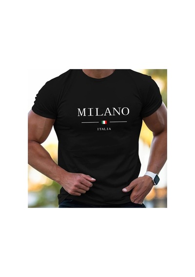 Caddemia Yaz Gündelik Spor Gevşek Artı Mılano Baskı Rahat Alışveriş Yuvarlak Boyun Kı Siyah 2XL Caddemia Yaz Gündelik Spor Gevşek Artı Mılano Baskı Rahat Alışveriş Yuvarlak Boyun Kı Siyah 2XL