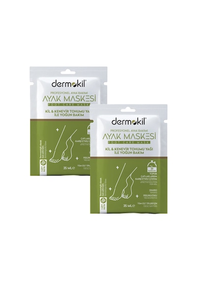 Dermokil Kil Ve Kenevir Yağlı Peeling Etkili Ayak Maskesi 35 Ml 2'li Set