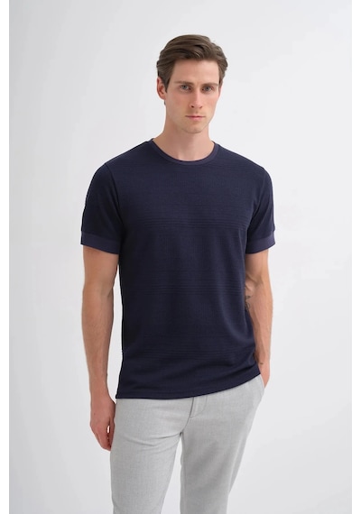 Cazador Polo Yaka Regular Fit Örme Dokulu Tişört Lacivert 4207 Lacıvert