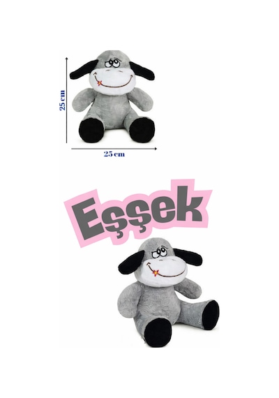 Sevimli Peluş Eşek Oyuncak Gri