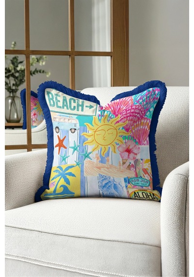 Beach Tropik Yazlık Deniz Temalı Egzotik Saçaklı Yastık Kılıfı - Surf Aloha Püsküllü Kırlent Kılıfı Derin Esinti Lime Beach Tropik Yazlık Deniz Temalı Egzotik Saçaklı Yastık Kılıfı - Surf Aloha Püsküllü Kırlent Kılıfı Derin Esinti Lime