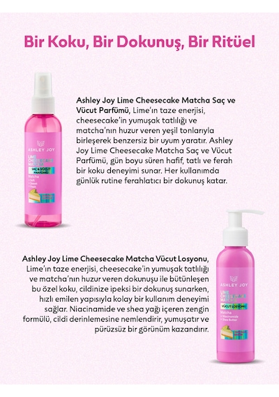 Lime Cheesecake Matcha Saç Ve Vücut Parfümü Limon, Şeftali, Ahududu, Sandal Ağacı 150ml