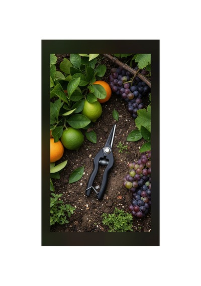 18cm Siyah Saplı Narenciye & Üzüm Makası Bahçe Hasat Budama