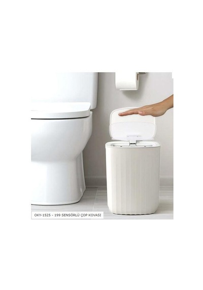 Sensörlü 12lt Çöp Kovası Oky-1525 199 Beyaz