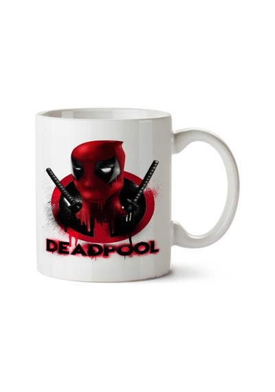Deadpool Kan İki Tarafı Baskılı Kupa Bardak Çok Renkli