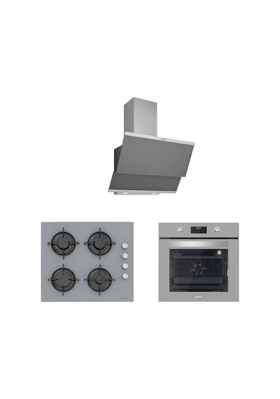 Silverline CS5349S01 - BO6502S02 - 3420 Classy 60 Gri Cam Ankastre Set