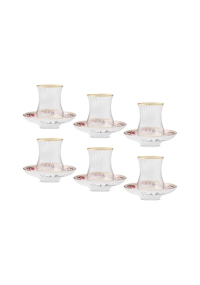 Sandro Moreno 1898 Mistik Gold Optik 12 Parça 6 Kişilik Çay Seti 150 Ml Renkli