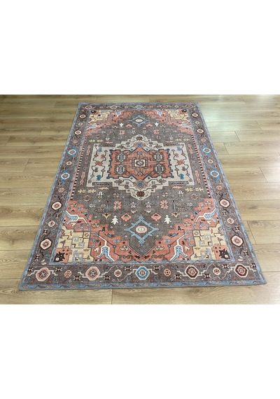 Çam Halı Anatolia 32-037 Etnik Eskitme Desenli Dokuma Tabanlı Yıkanabilir Şönil Salon Ve Oda Halısı Multi 19