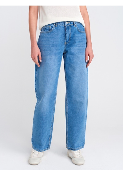 Dilvin 71769 Eskitmeli Mini Balon Denim Pantolon Mavi