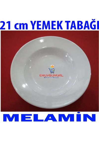 Melamin Yemek Tabağı Lokanta Tipi Servis Tabağı Kırılmaz 21 Cm