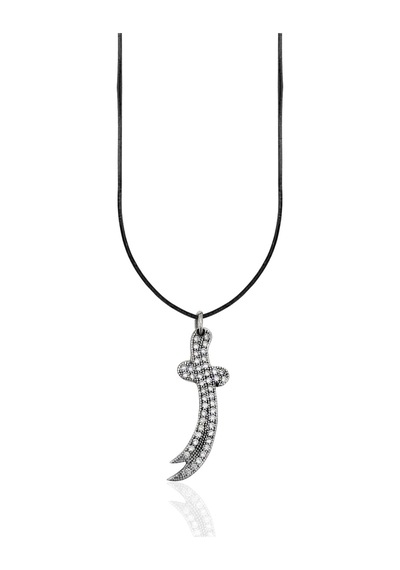 Oya Silver Zirkon Taşlı Gümüş Zülfikar Kolye Ucu 3.3x1cm Oyot340