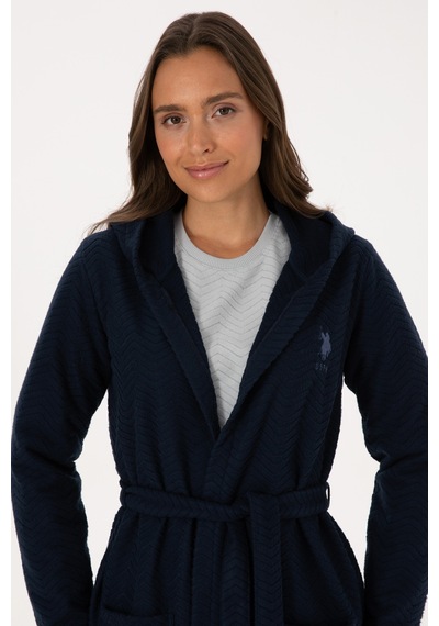 U.S. Polo Assn. Kadın Lacivert Kemerli Sabahlık 50318881-VR033
