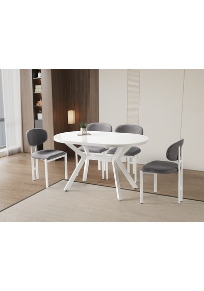 Star Lak Panel Mutfak Masa Sandalye Takımı 82x138 Beyaz