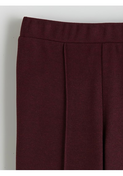 Lcw Vision Bordo Beli Lastikli Kadın Triko Pantolon