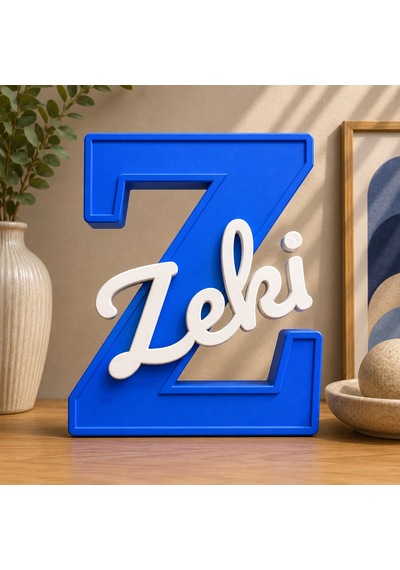Z Harfi Kişiye Özel Dekoratif İsim Yazısı 3D Baskı Bebek ve Çocuk Odası Harf İsimlik Masa Üstü Özel Tasarım