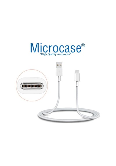 Microcase Type-C Usb Şarj Ve Data Kablosu - 3 Metre Beyaz