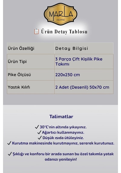 Çift Kişilik Pike Takımı Battal Boy 220x230 Cm Çok Amaçlı Yatak Örtüsü & Battaniye Gri