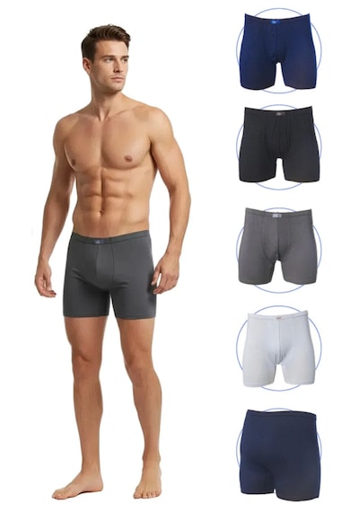Tutku Elit Erkek Bambu Boxer 6 Adet Ekonomik Paket Nefes Alan, Terletmeyen, Esnek Ve Rahat İç Çamaşırı-1254 Çok Renkli