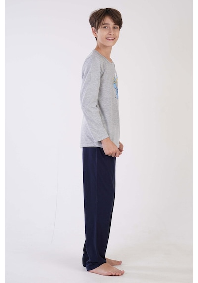 Vienetta Erkek Çocuk Uzun Kol Gri Pijama Takımı C3t0n7o120 001