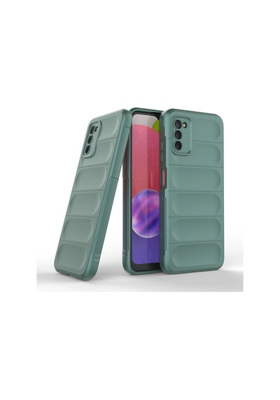 Samsung Uyumlu Galaxy A03s Kılıf Optimum Silikon Koyu Yeşil,