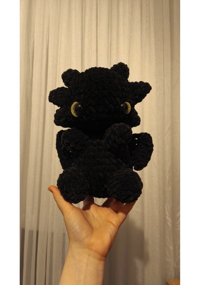 El Yapımı Tek Parça Tığ İşi Peluş: Dişsiz Model 1 Amigurumi 02 - Çok Renkli