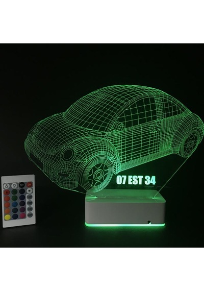 Kişiye Özel 3D Plakalı Araba Masaüstü Led Lamba