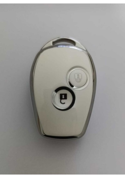 Gma Keys Renault Clio 3 Dacia Duster 2 Buton Nano Anahtar Kılıfı Beyaz Gümüş Silver Renk