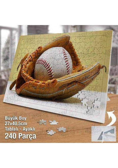 Asil Hobi - Beyzbol Topu Ve Eldiveni - Spor - Oyun - Yapboz - Ayak Destekli 240 Parça Puzzle