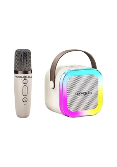 K12 Kablosuz Bluetooth Hoparlör Karaoke Mikrofon 5 Ses Efektli Rgb Hd Stereo Es Usb/sd/fm