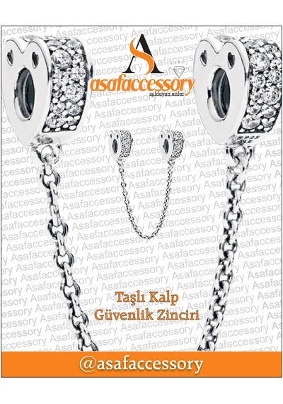 Taş Kapli Güvenlik Zinciri Gümüş
