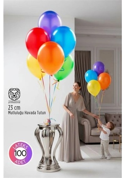 Premium Serisi 23 Cm Mat Lateks Balon Seti 100 Lü Profesyonel Etkinlik Paketi