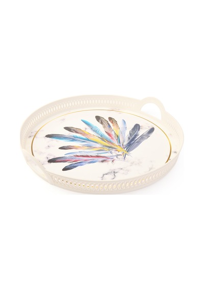 Zuccii Home Örgü Tepsi - Beyaz - 40x27 Cm Çok Renkli