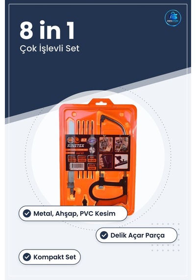 Testere Seti 8 İn 1 Çok İşlevli Metal Ahşap Pvc Keser Delik Açar