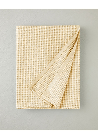 Modern Grid Çift Kişilik Pike 180x220 Cm Sarı