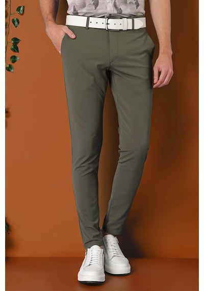 Efor Slim Fit Yan Cepli Düz Esnek Casual Nefti Pantolon P 1144 Nefti